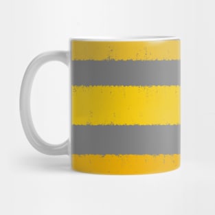 Wide Mustard Yellow and Grey Stripes Paint Style Mug